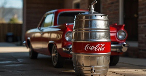 cola light keg w/ signed car